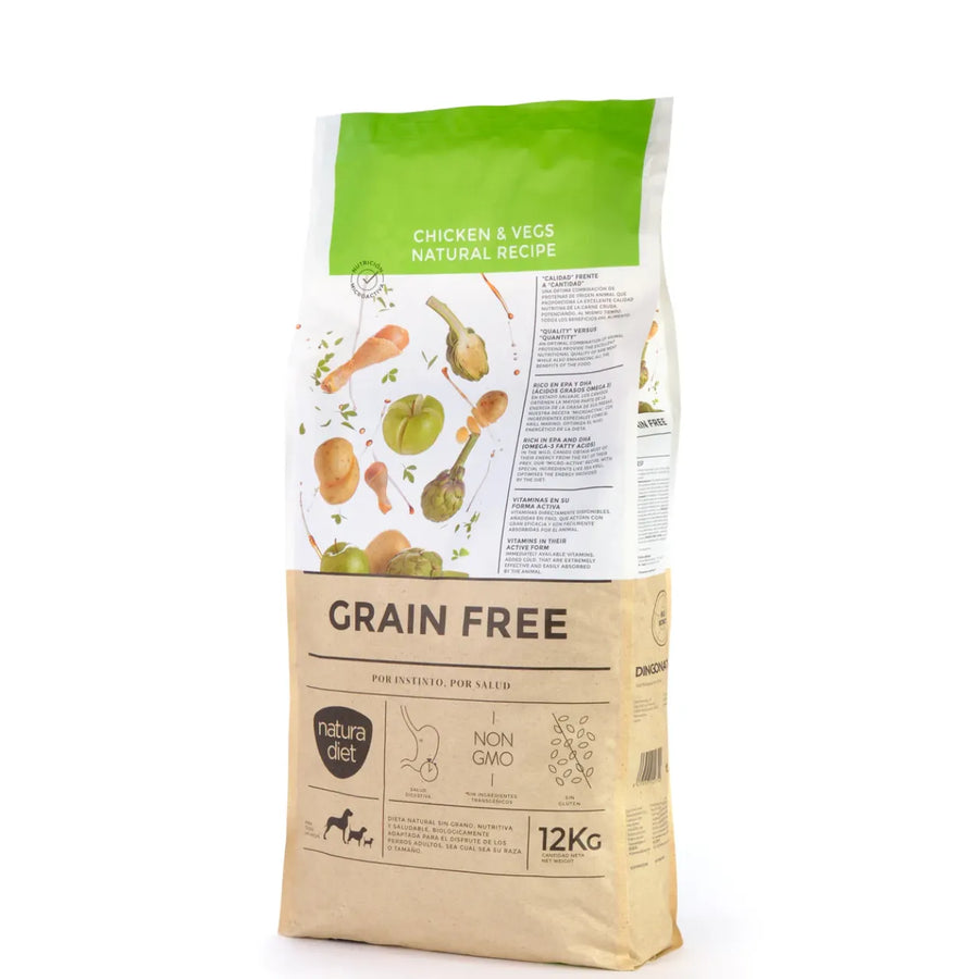 Natura Diet Kornfri Kylling og Grøntsager Hundefoder (komplet hundefoder)