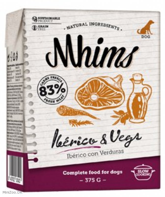 Mhims Hundevådmad Iberisk gris og grøntsager - 375 gram